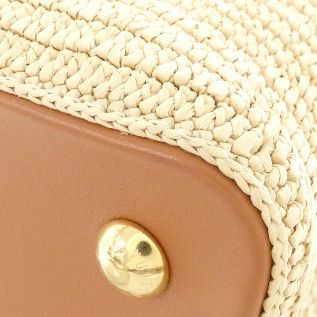 Louis Vuitton Capucines MM Raffia Basket Bag Beige Brown