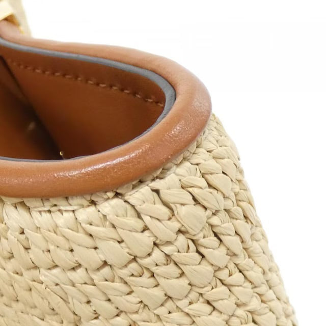 Louis Vuitton Capucines MM Raffia Basket Bag Beige Brown