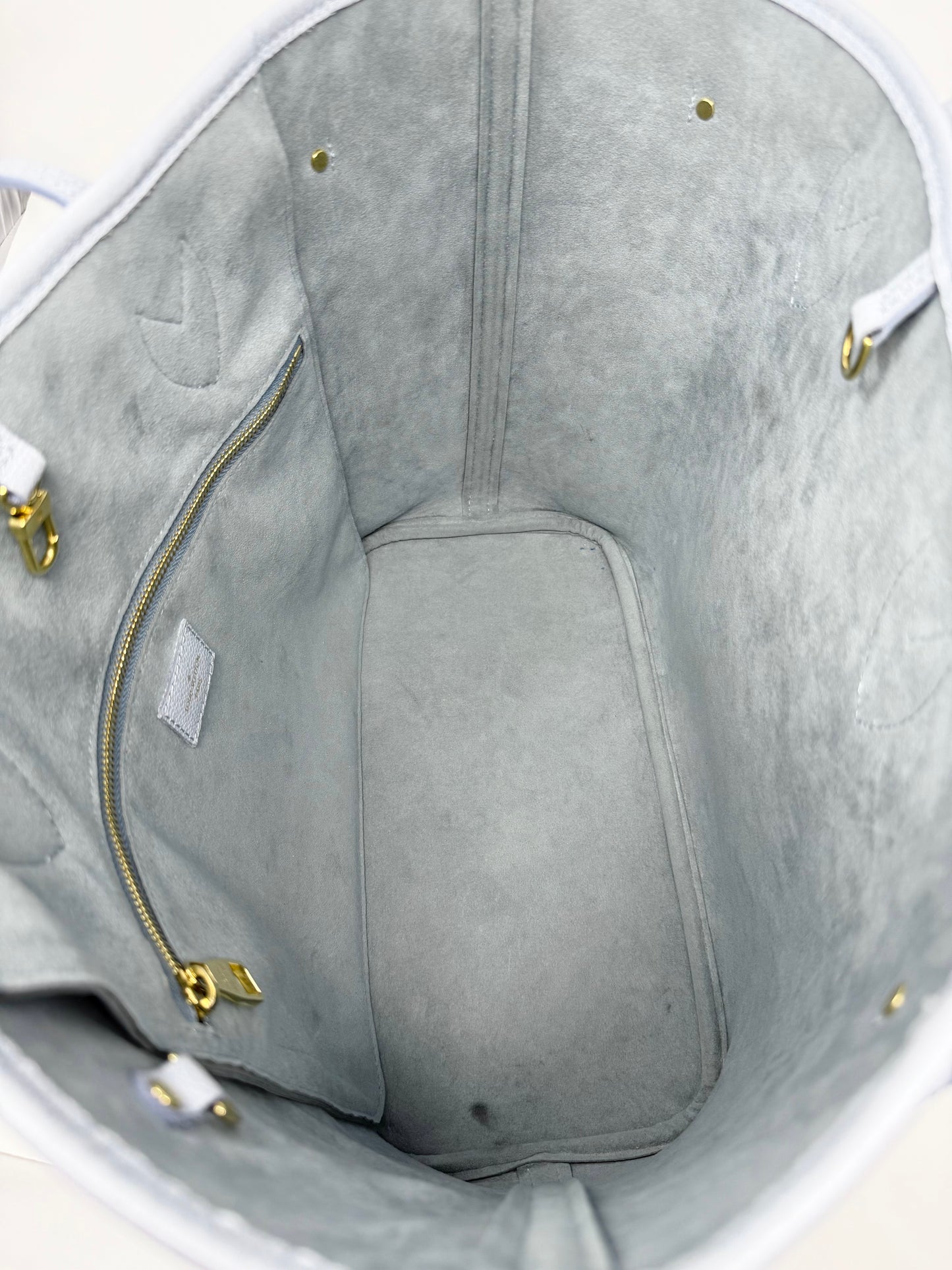 Louis Vuitton Monogram Giant Empreinte Neverfull MM Tote Blue Hour