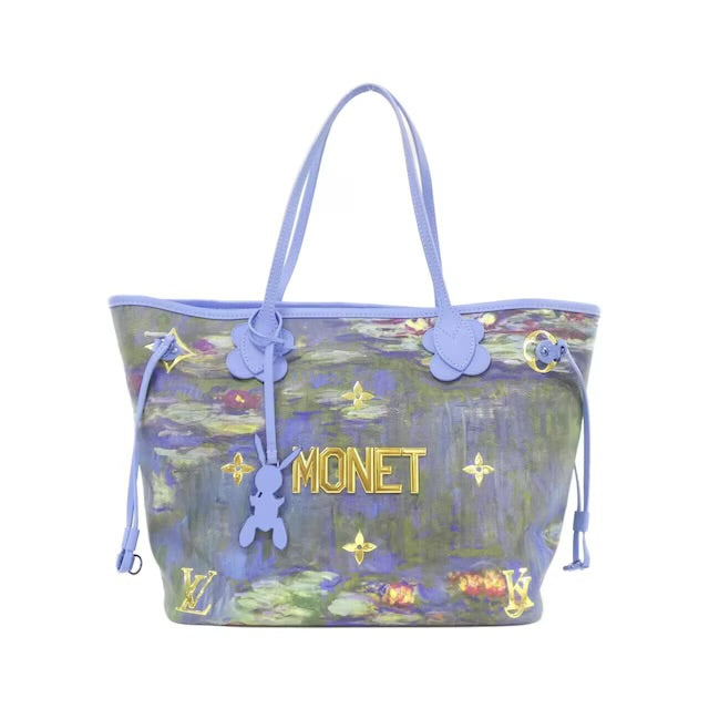 Louis Vuitton Monet Neverfull MM w/ Pouch Masters Collection Lillies Multicolor