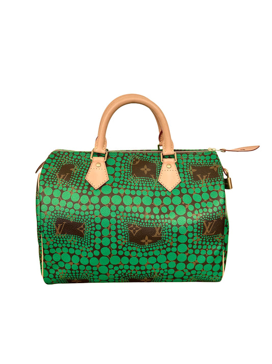 Louis Vuitton Yayoi Kusama Speedy 30 Green Infinity Dots