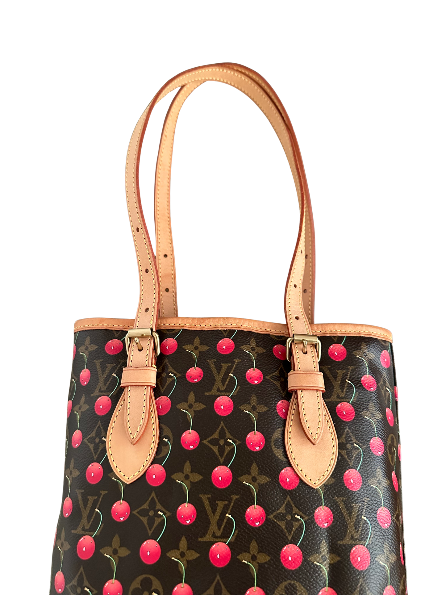 Louis Vuitton x Takashi Murakami Monogram Cerises Cherry Bucket Tote Bag PM