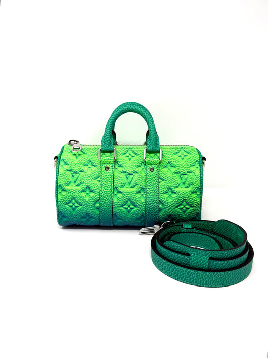Louis Vuitton Taurillon Illusion Keepall XS Ombre Multicolor Green Blue