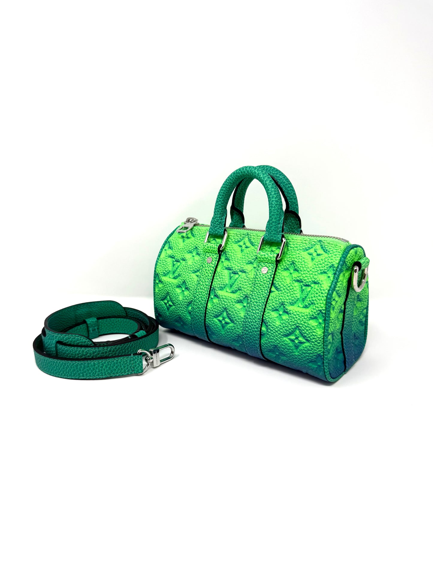 Louis Vuitton Taurillon Illusion Keepall XS Ombre Multicolor Green Blue