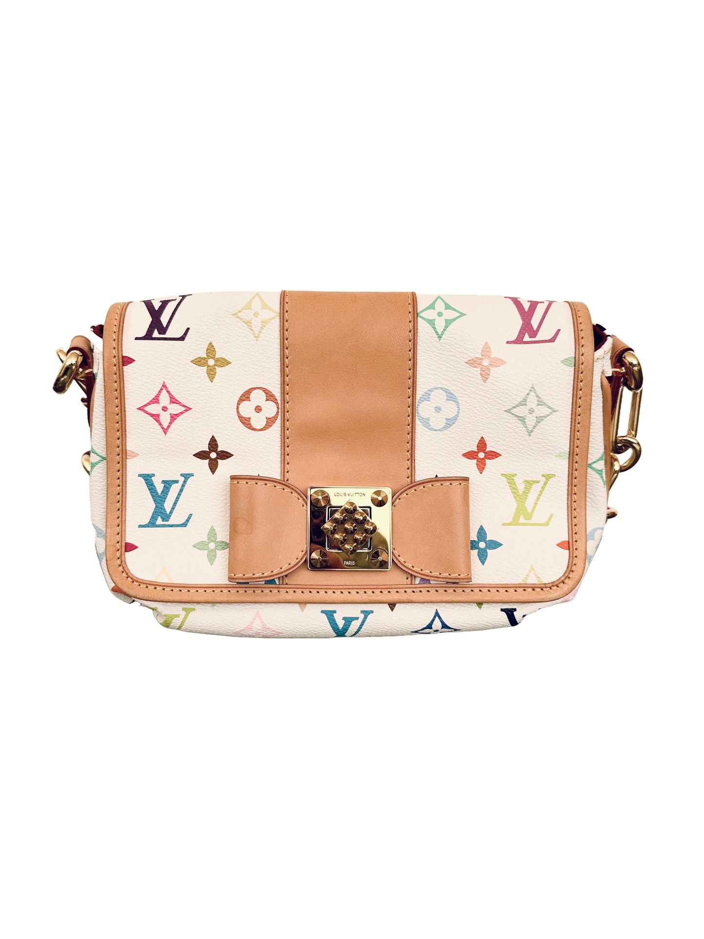 Louis Vuitton Takashi Murakami Multicolor Patti White Shoulder Bag