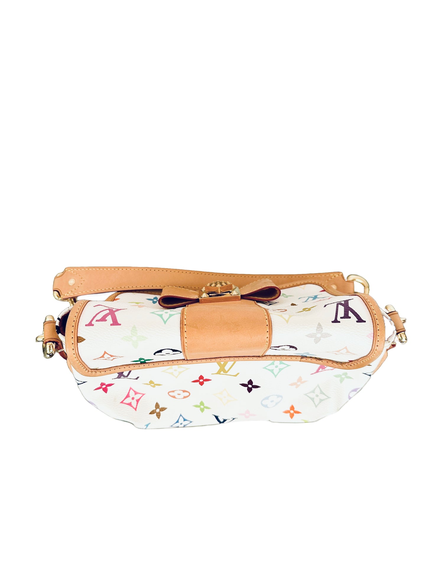 Louis Vuitton Takashi Murakami Multicolor Patti White Shoulder Bag