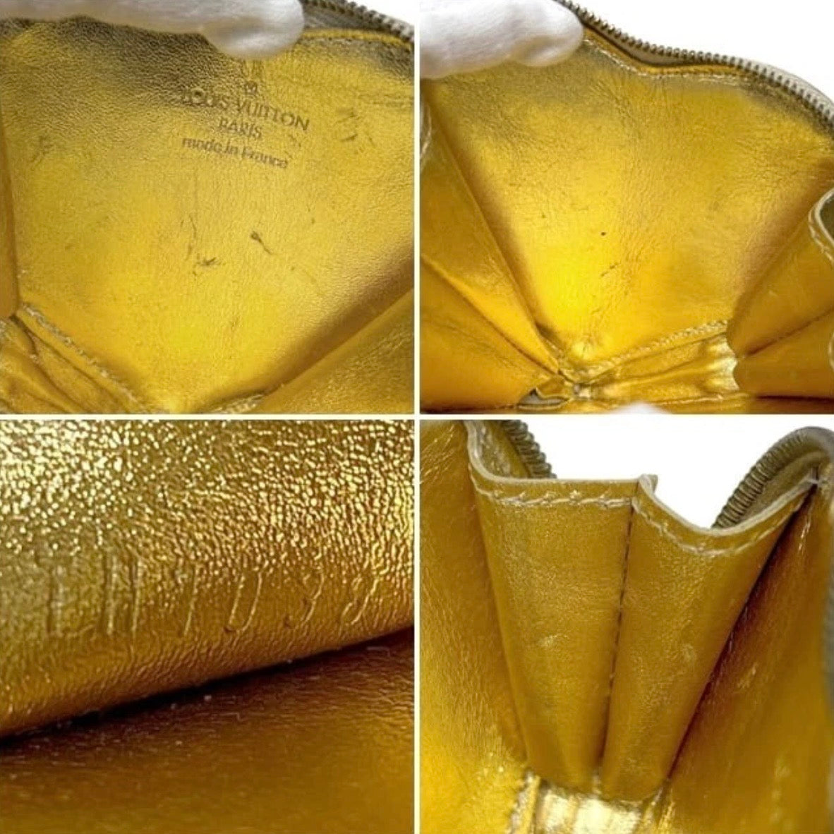 Louis Vuitton Monogram Miroir Heart Coin Purse Dore Gold