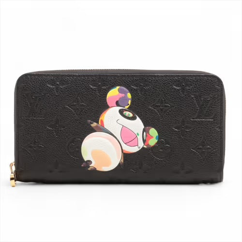 Louis Vuitton Murakami Panda Zippy Wallet Black Empreinte Multicolor