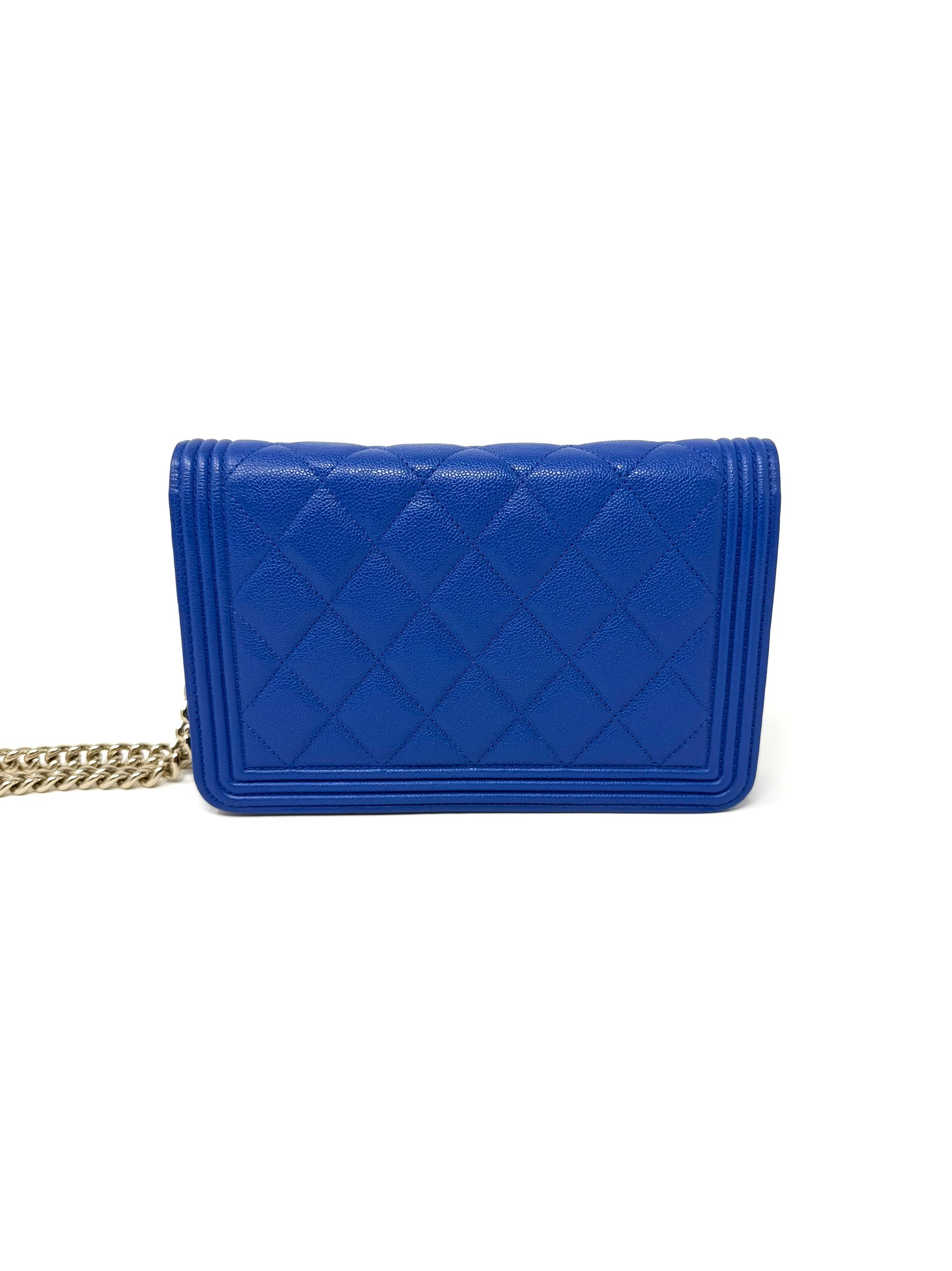 Chanel Boy Caviar Wallet On Chain Electric Royal Blue