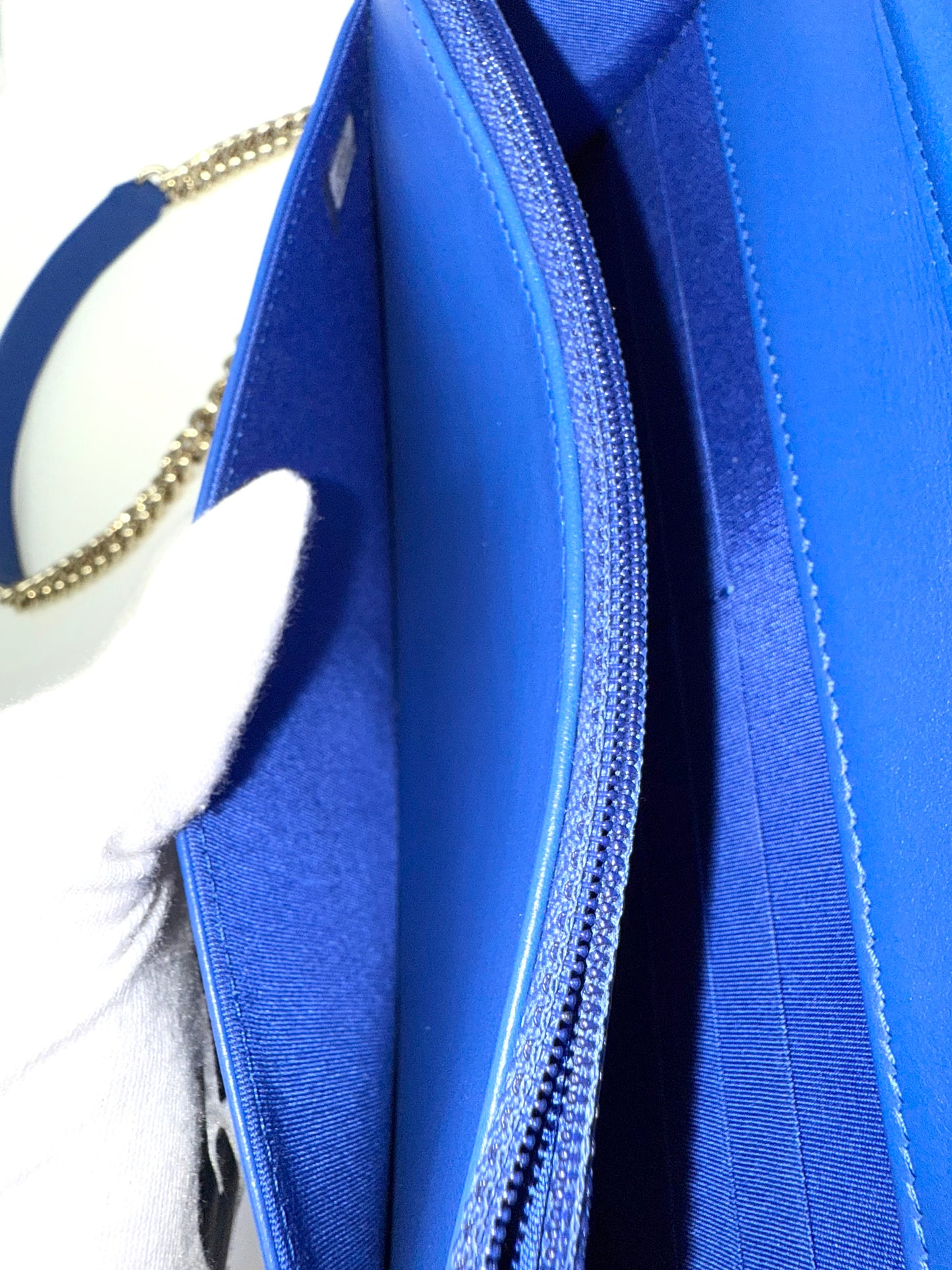 Chanel Boy Caviar Wallet On Chain Electric Royal Blue