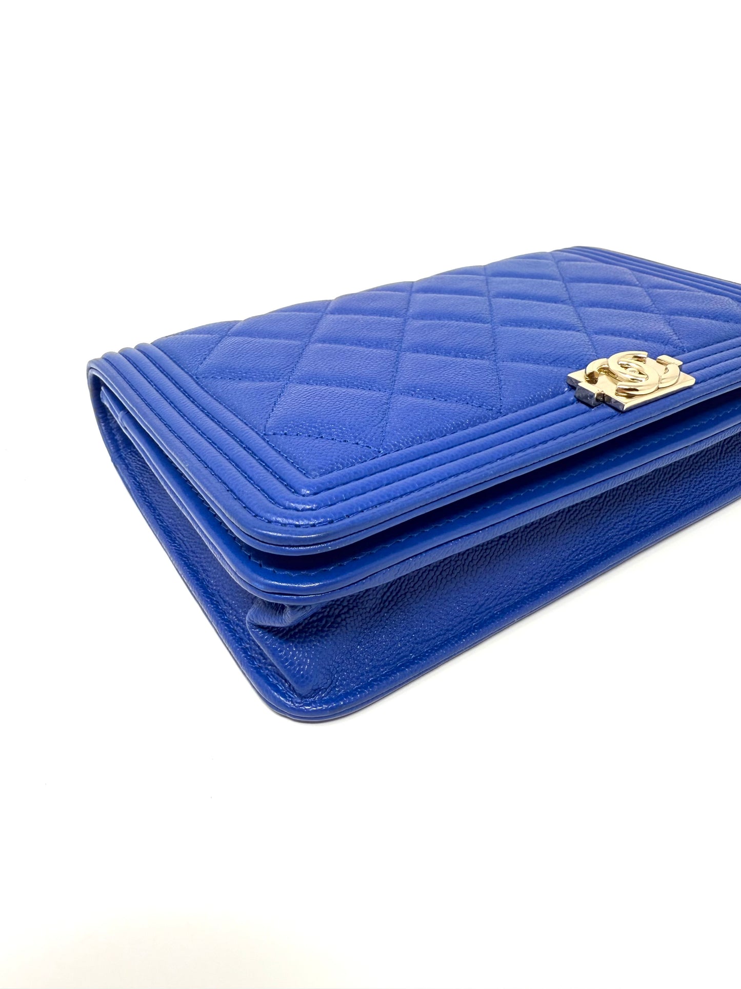 Chanel Boy Caviar Wallet On Chain Electric Royal Blue