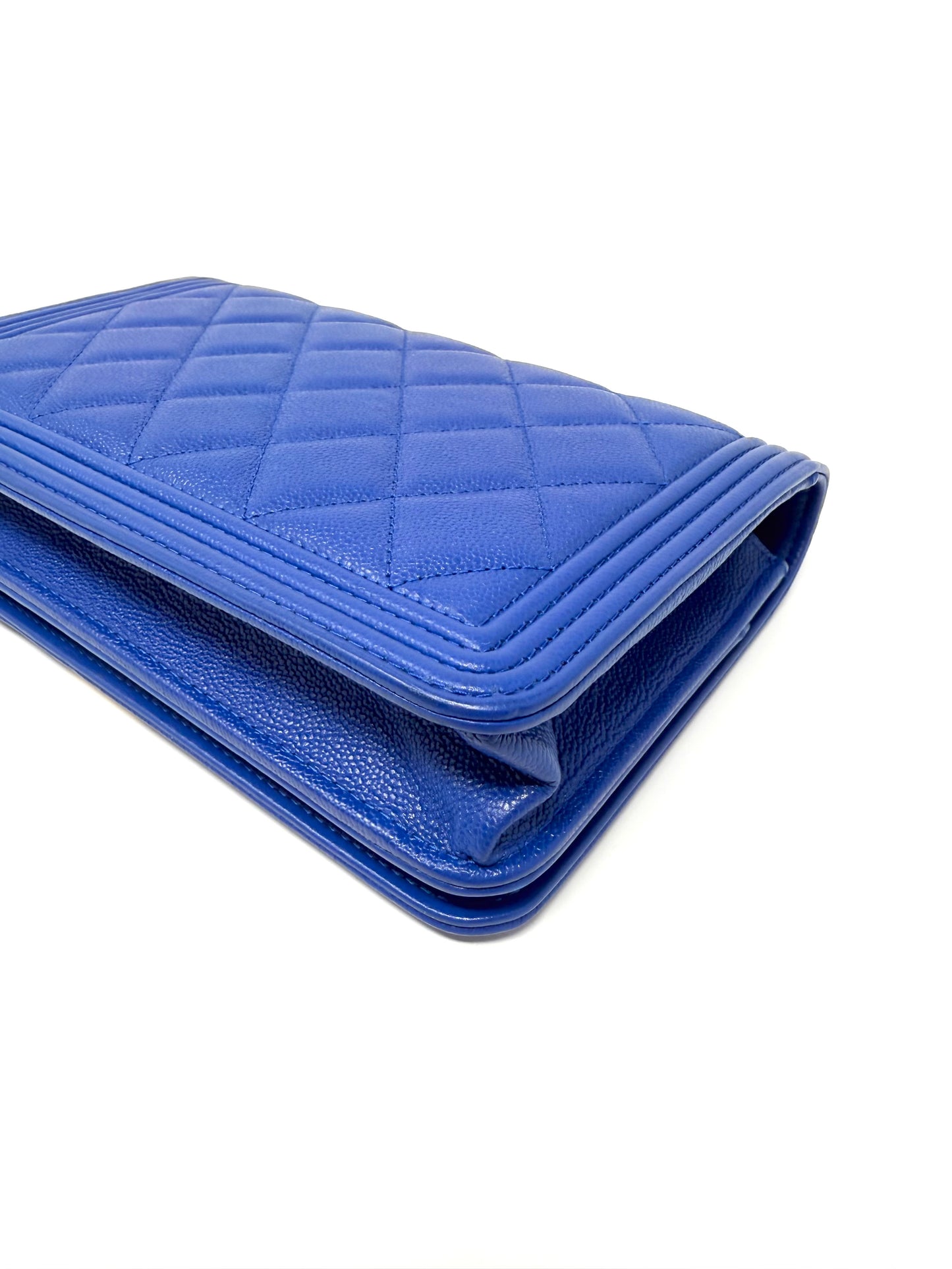 Chanel Boy Caviar Wallet On Chain Electric Royal Blue
