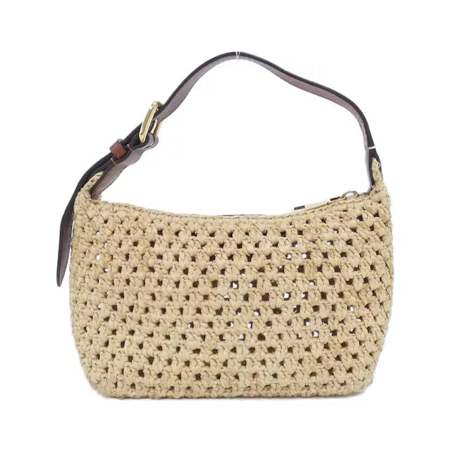 Louis Vuitton Pochette Hills Raffia Top Handle Bag Beige