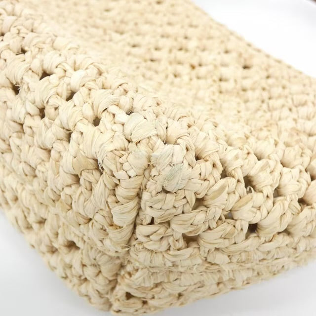 Louis Vuitton Pochette Hills Raffia Top Handle Bag Beige