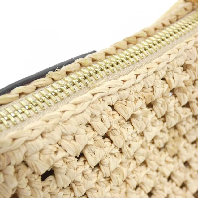 Louis Vuitton Pochette Hills Raffia Top Handle Bag Beige