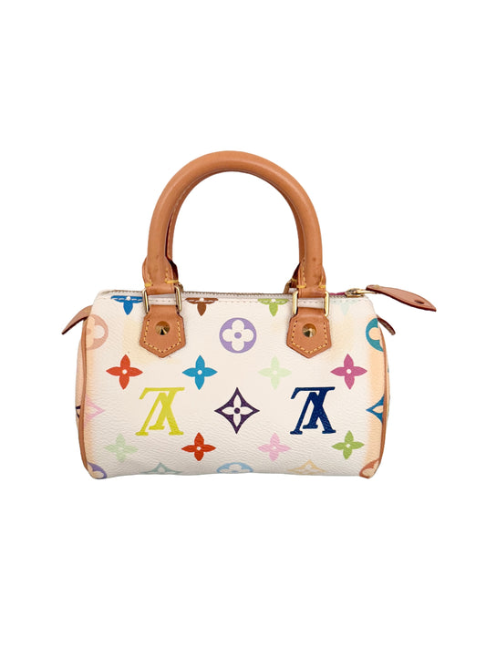 Louis Vuitton Takashi Murakami Mini HL Speedy Nano Multicolor White