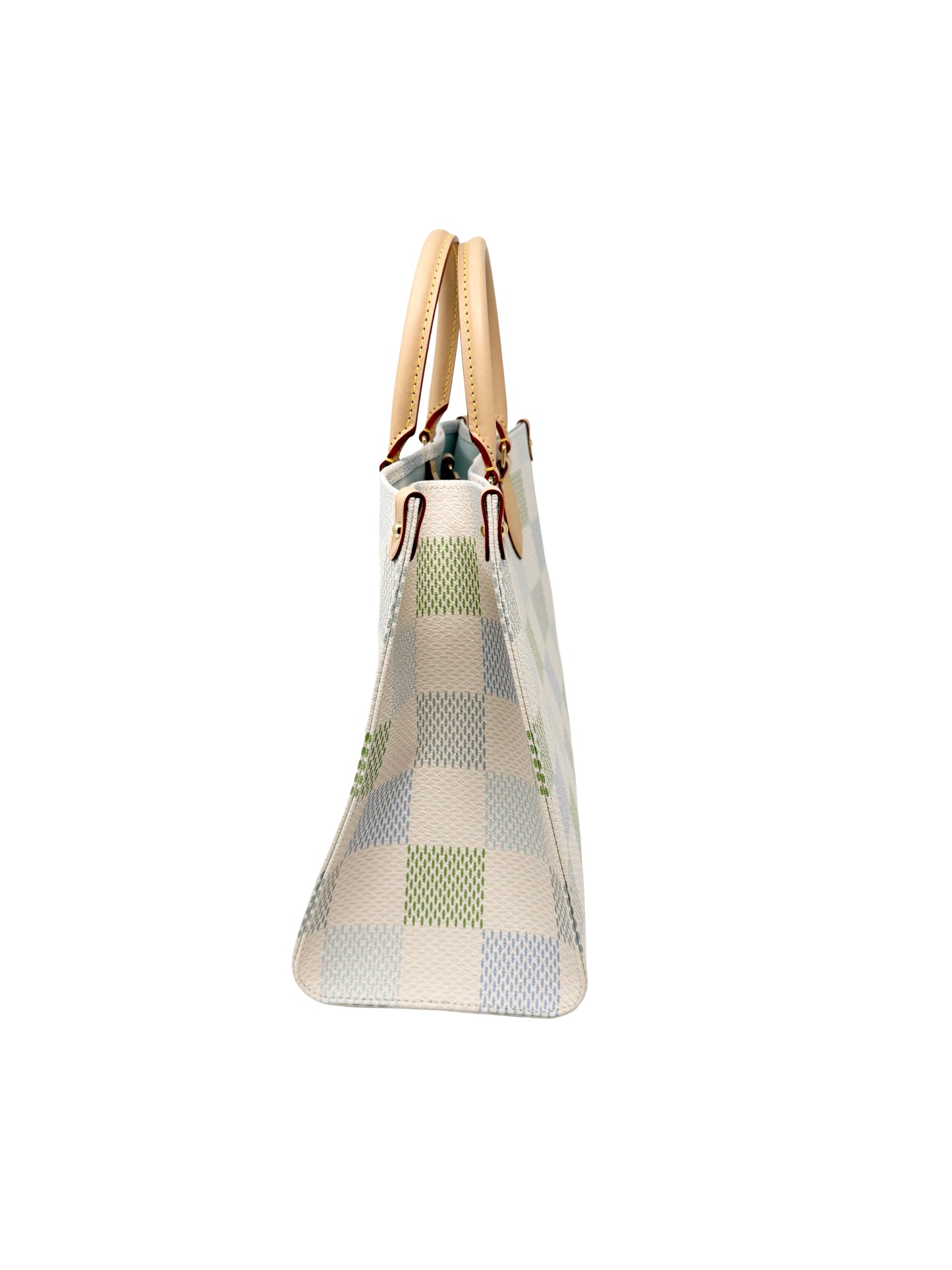 Louis Vuitton OnTheGo MM Damierlicious Damier Pistache Multicolor Blue Green
