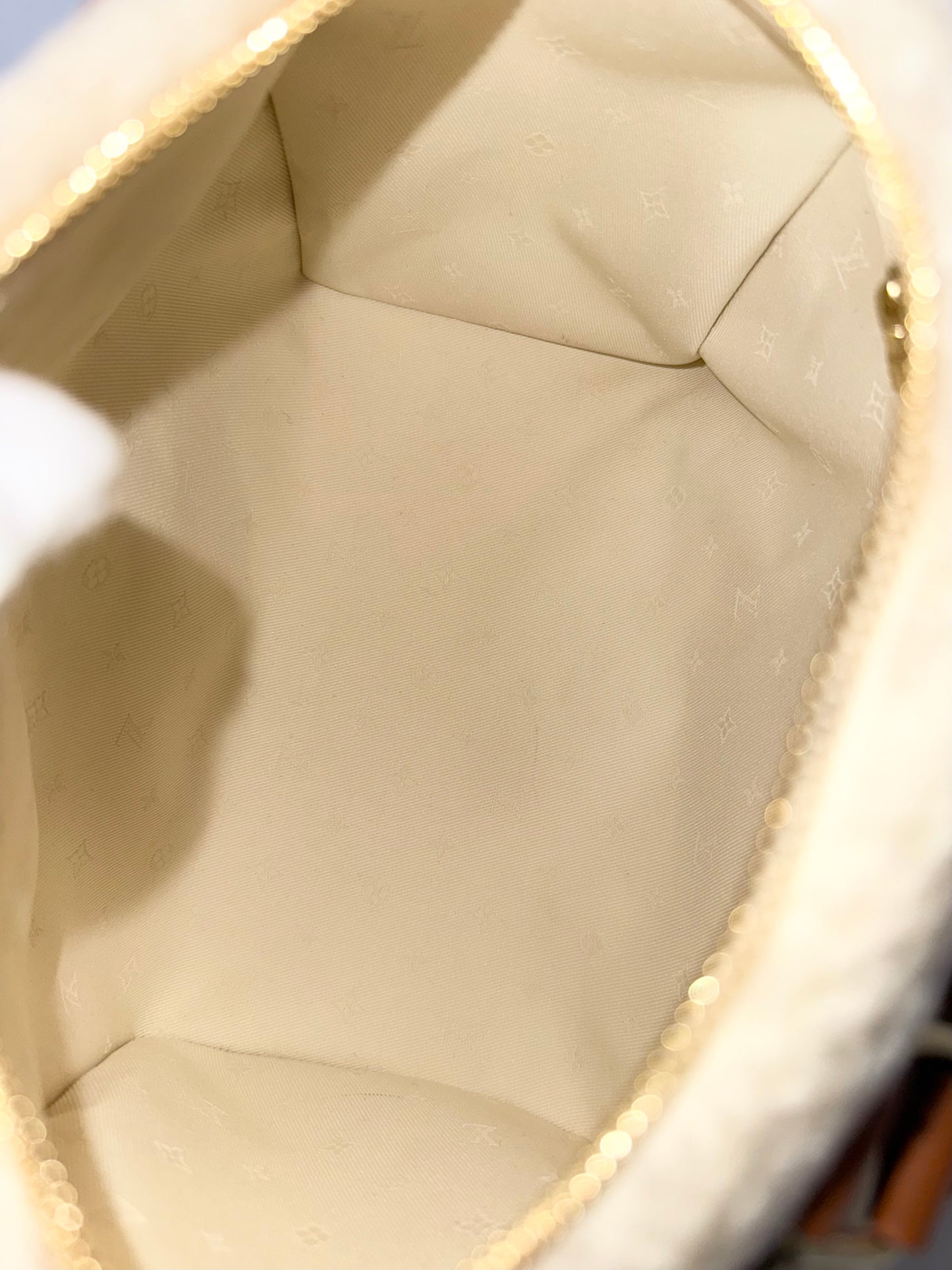 Louis Vuitton Speedy 25 Teddy Fleece Shearling Monogram Giant Cream Brown