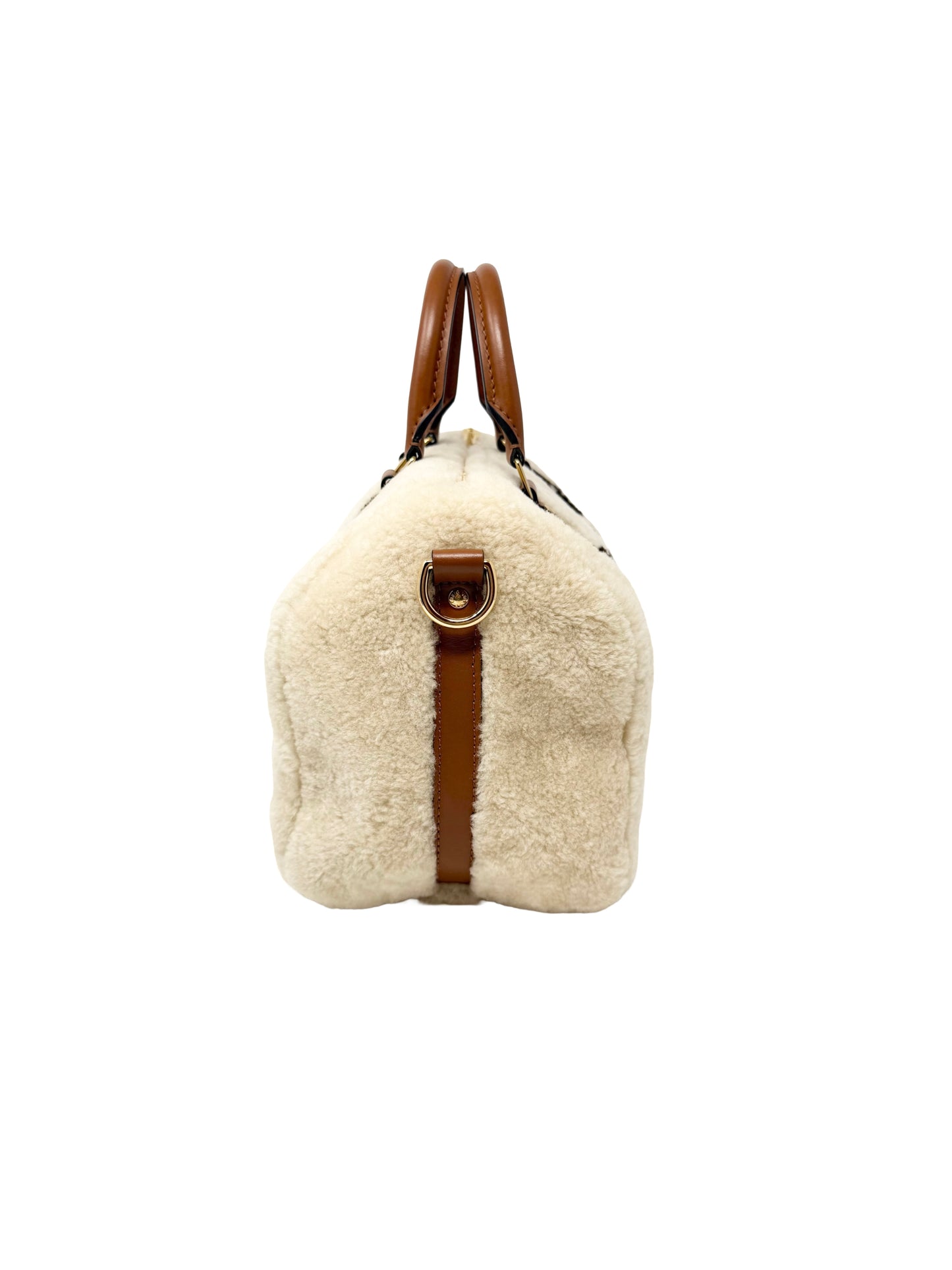 Louis Vuitton Speedy 25 Teddy Fleece Shearling Monogram Giant Cream Brown