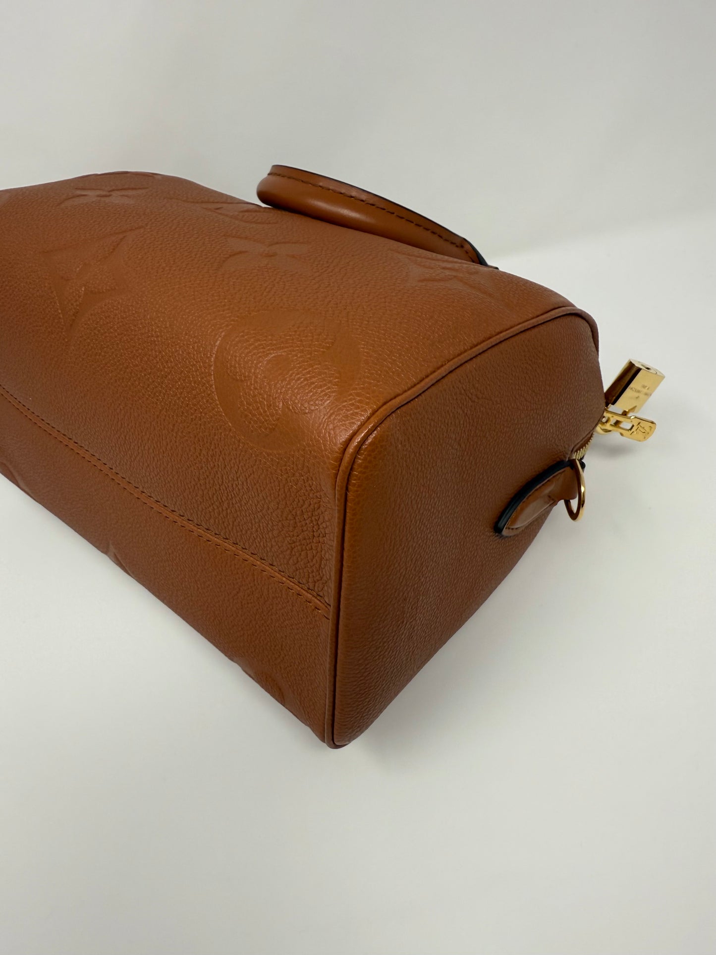 Louis Vuitton Speedy 25 Bandoliere Cognac Brown Handbag Giant Monogram