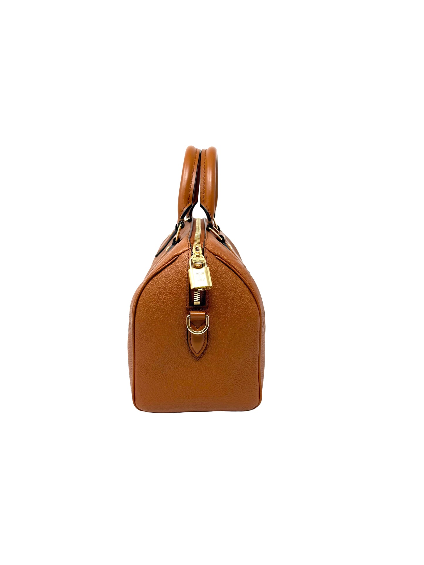 Louis Vuitton Speedy 25 Bandoliere Cognac Brown Handbag Giant Monogram