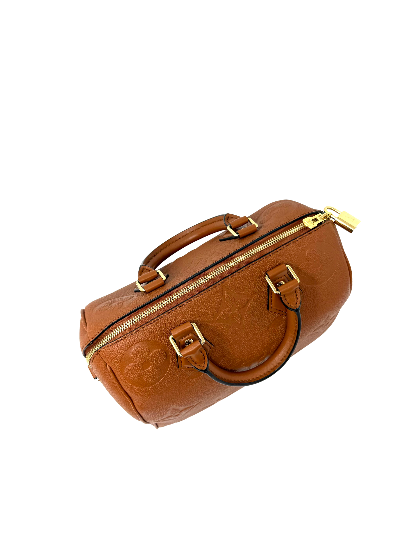 Louis Vuitton Speedy 25 Bandoliere Cognac Brown Handbag Giant Monogram
