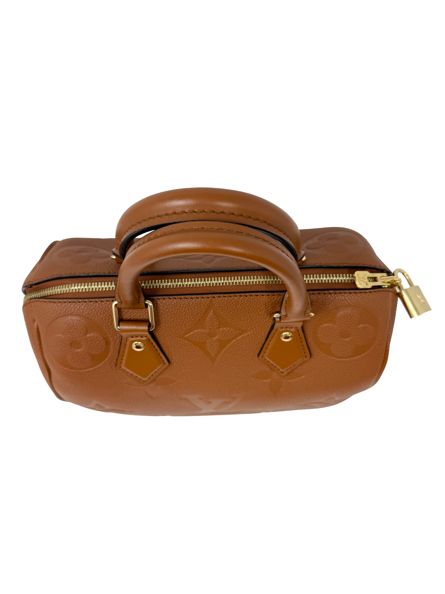Louis Vuitton Speedy 25 Bandoliere Cognac Brown Handbag Giant Monogram