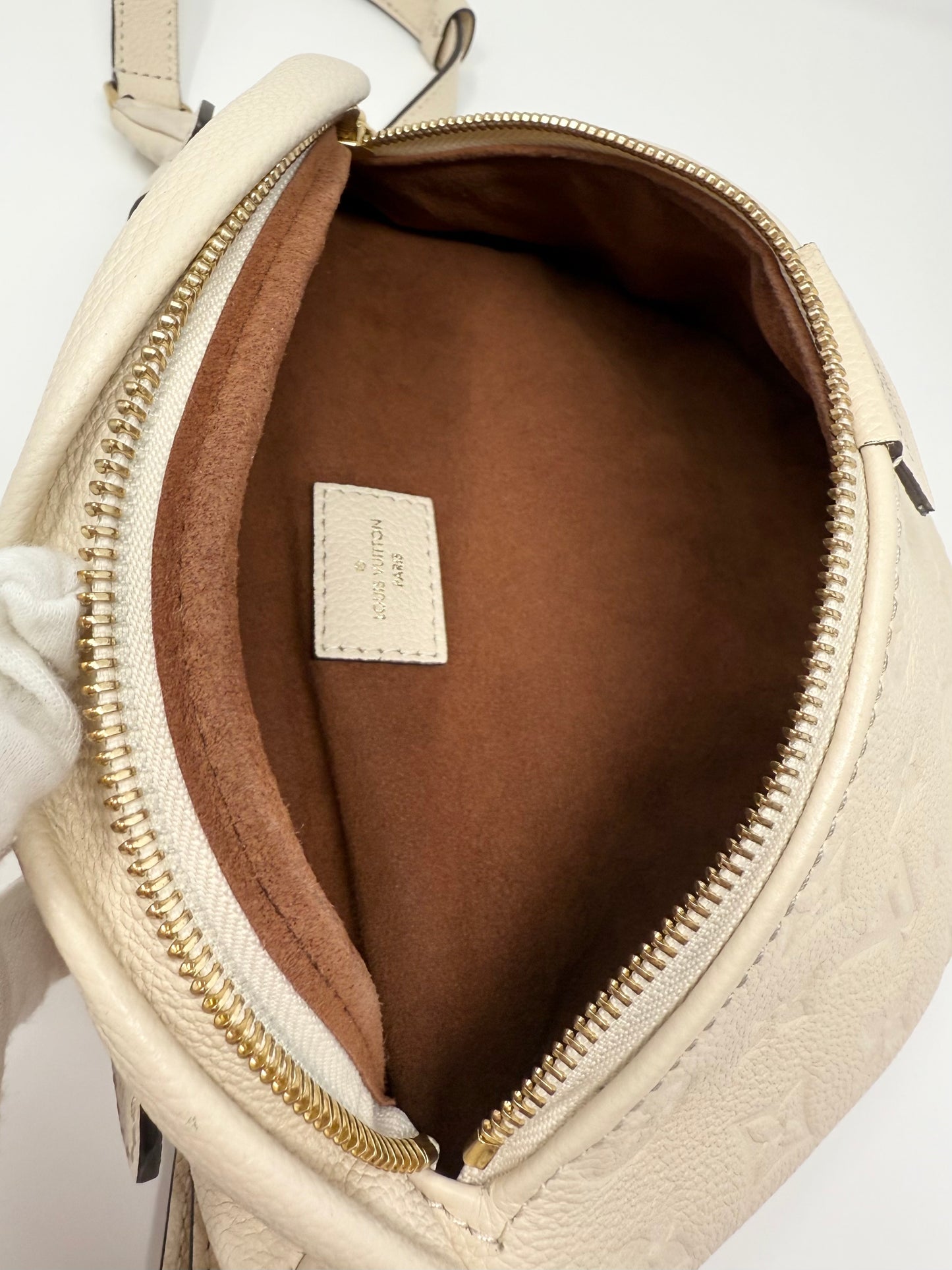 Louis Vuitton Empreinte BumBag Monogram Waist Belt Bag Creme Ivory White Cream