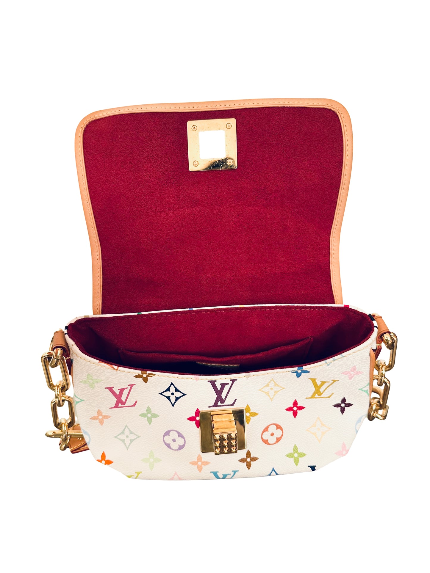 Louis Vuitton Takashi Murakami Multicolor Patti White Shoulder Bag