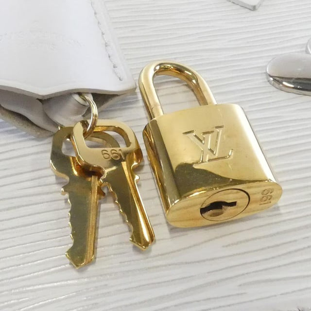 Louis Vuitton Alma BB Love Lock Epi White