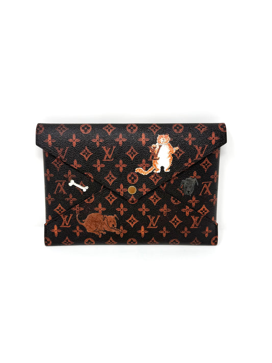Louis Vuitton Grace Coddington Catogram Trunk Kirigami Envelope Clutch GM