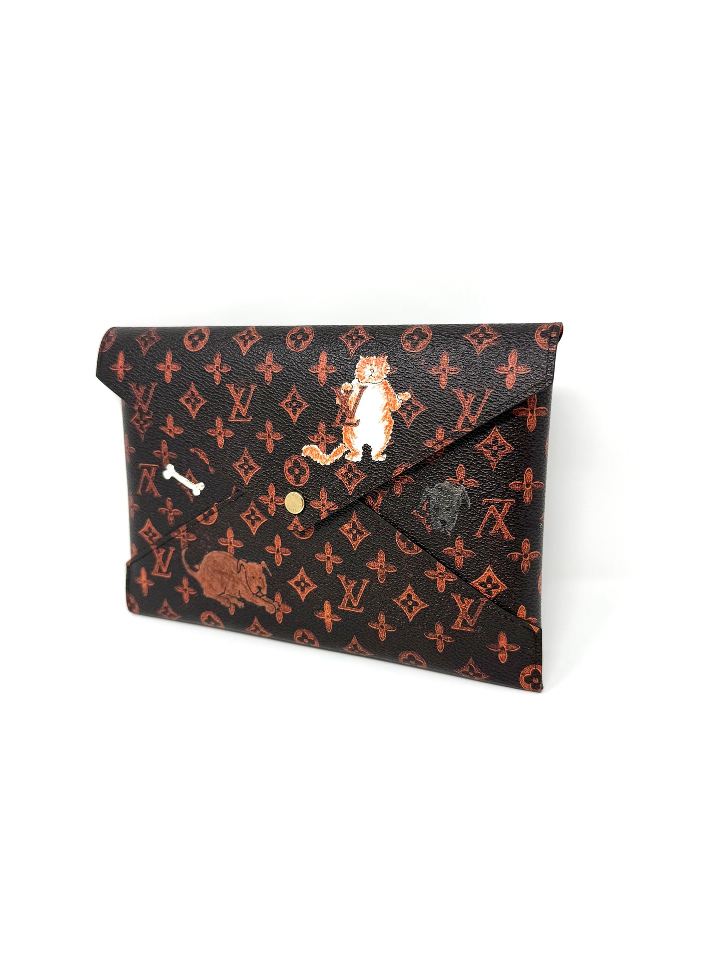 Louis Vuitton Grace Coddington Catogram Trunk Kirigami Envelope Clutch GM