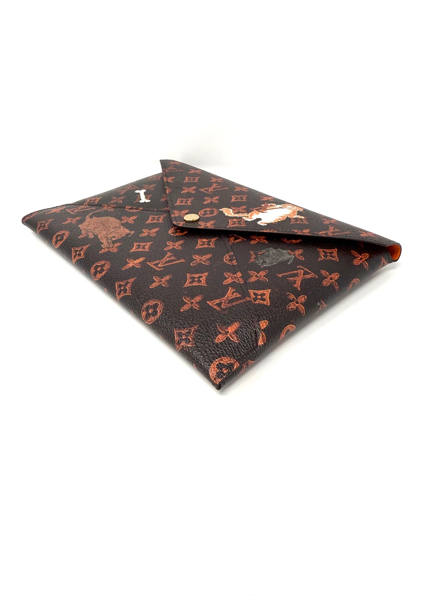 Louis Vuitton Grace Coddington Catogram Trunk Kirigami Envelope Clutch GM