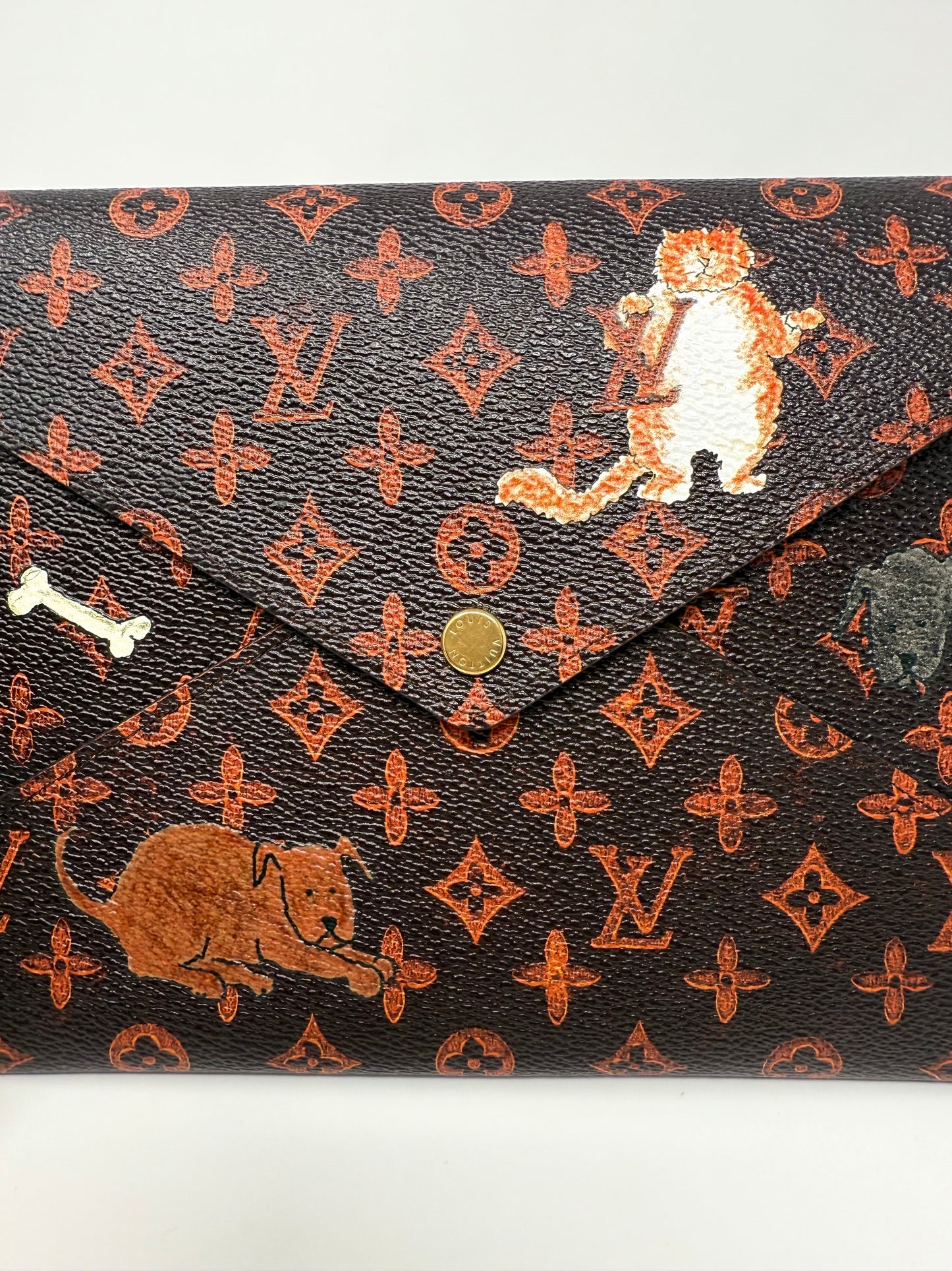Louis Vuitton Grace Coddington Catogram Trunk Kirigami Envelope Clutch GM