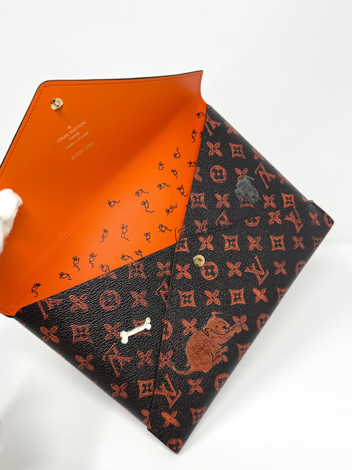 Louis Vuitton Grace Coddington Catogram Trunk Kirigami Envelope Clutch GM