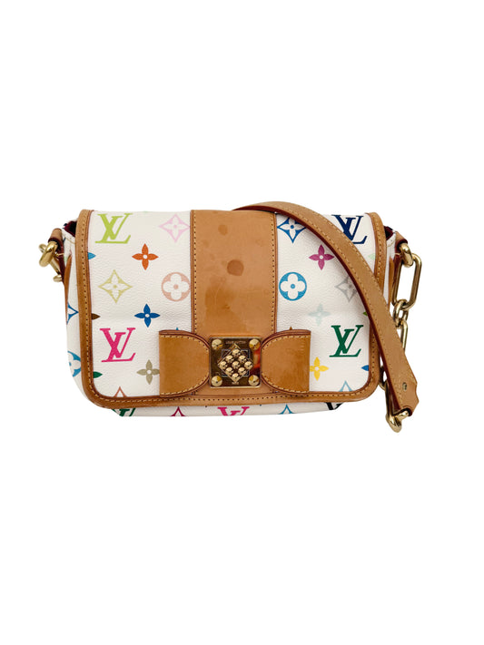Louis Vuitton Takashi Murakami Multicolor Patti White Shoulder Bag