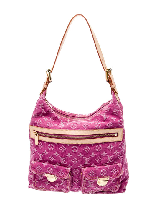 Louis Vuitton Monogram Denim Baggy GM Pink